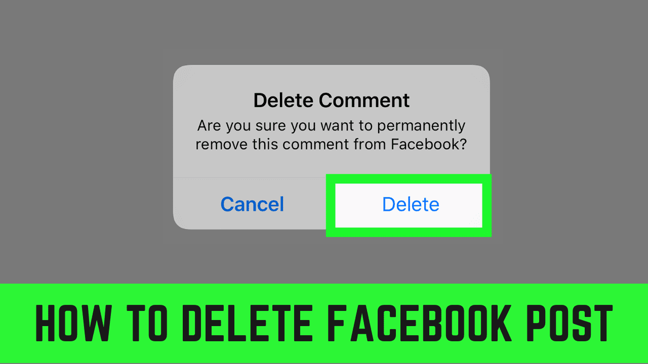 How to delete Facebook post after posting